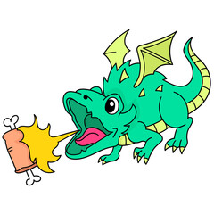 Vector illustration of a cartoon dragon isolated on a white background