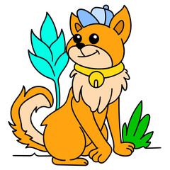 Naklejka na ściany i meble Vector illustration of a cartoon fox isolated on a white background