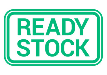 Vector of sign with text 'ready stock'
