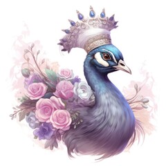  peacock with feathers, ai generative