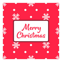 Banner template in red with snowflakes and Merry Christmas text