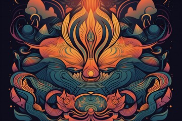 abstract background illustration flowing shapes psychedelic art  