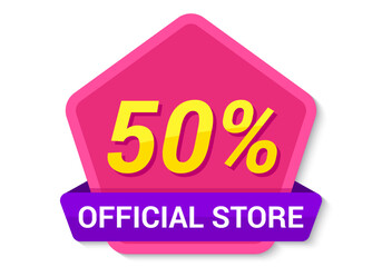 Sale banner template design with text and numbers sign on the white background