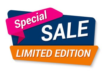 Sale banner template design with text and numbers sign on the white background