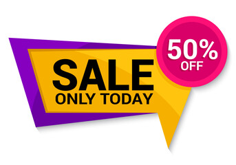 Sale banner template design with text and numbers sign on the white background