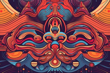 abstract background illustration flowing shapes psychedelic art  