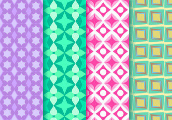 Vector illustration of a colorful background design with different geometric patterns