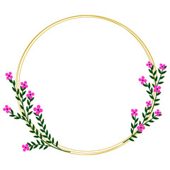 Vector illustration of the round black and white floral decoration