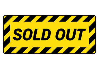 Vector illustration of the yellow sold out sale banner