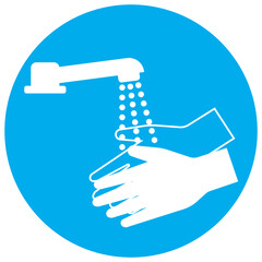 Vector illustration of the hand washing sign icon