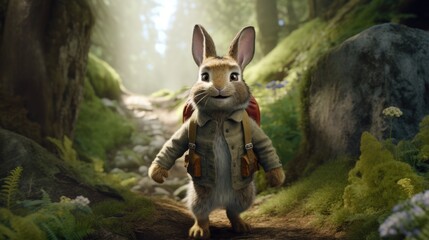 rabbit in the forest, ai generative