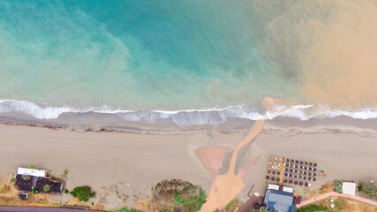 Aerial view on Coast of Alboran Sea, Buildings and Resorts in Marbella, Spain 