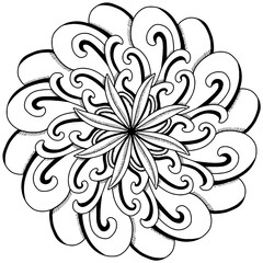 Vector illustration of an ornamental mandala pattern isolated on a white background.