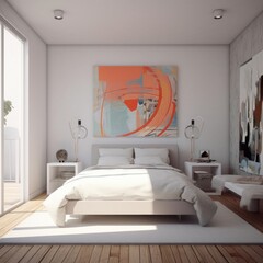 interior of a bedroom, ai generative