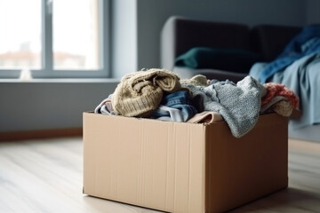Old Clothes Collection Box For Charity, generative AI