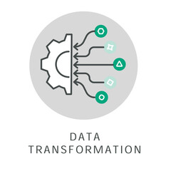 Data Transformation icon. Data mapping icon,
Data normalization symbol, Data aggregation icon,
Data enrichment symbol, Data reformatting icon,
Data restructuring symbol, Data integration icon.