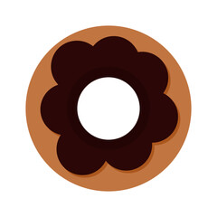 Minimalist donut with chocolate frosting