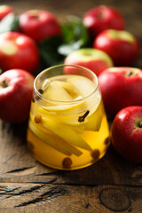 Homemade hot cider with spices