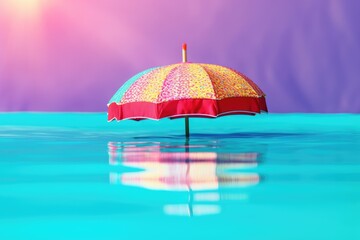 umbrellas in the pool, ai generative