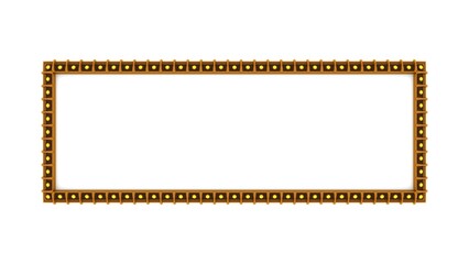 theater movie gold gem glitter frames sign retro on white background. 3d rendering