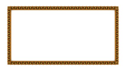 theater movie gold gem glitter frames sign retro on white background. 3d rendering