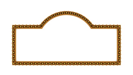 theater movie gold gem glitter frames sign retro on white background. 3d rendering