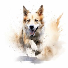 dog watercolor,ai generative
