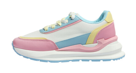 One stylish colorful sneaker isolated on white