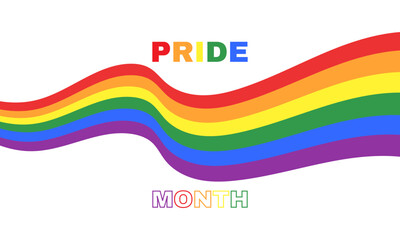LGBT pride month rainbow colors wave flag flutter colorful concept