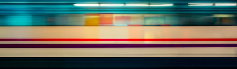 Motion blur of high speed train in subway,