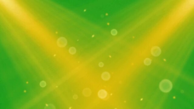 Animation of yellow stage lights on a background of a green screen