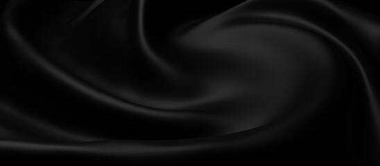 Abstract black fabric background with copy space 3D Render - 605663110
