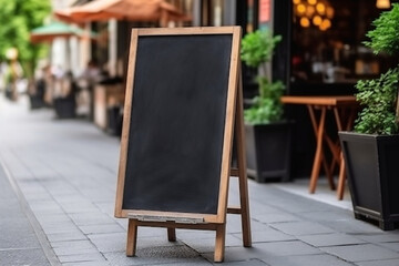 Welcome to the restaurant: Blank signboards and menu mockups, generative AI