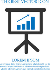 Business board chart presentation vector icon eps 10. Simple isolated graph meeting. Success symbol