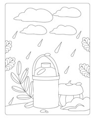 Autumn Coloring Pages for Kids, Autumn Coloring pages, kids Coloring pages, Animals, flower, Nature, black and white Coloring pages.