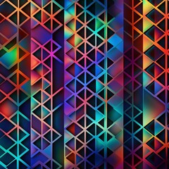 Holographic lattice interlocking geometric pattern