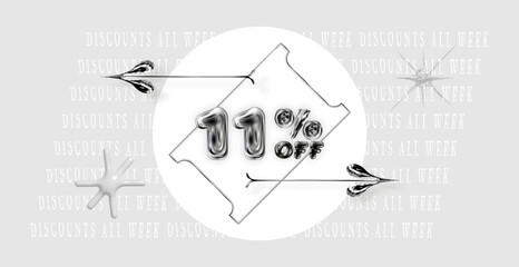 Fototapeta premium Y2K-inspired transparent frame with a modern brutalist design for Black Friday and Cyber Monday sales. Shape for banner or labels. Clear glass and mirror effect add depth. Ideal for any promotion