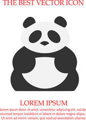 Panda vector icon eps 10. Simple isolated illustration