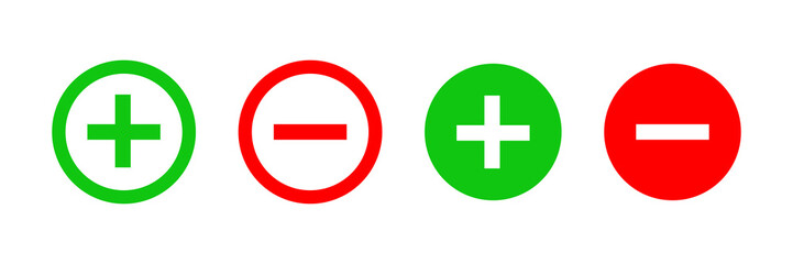 Fototapeta premium Plus minus icon set. Math calculator signs