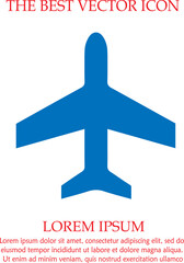 Plane vector icon eps 10. Airplane symbol. Simple isolated illustration.