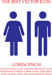 Lady and man toilet sign vector icon eps 10. Restroom symbol. Simple isolated illustration.