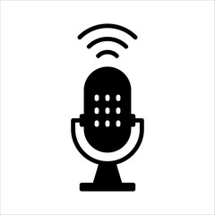 Solid vector icon for podcast which can be used various design projects.