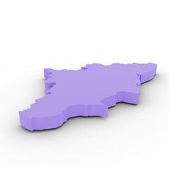 3d Rendered View Tamil nadu Map With Isolated Background And Shadows