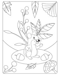 Autumn Coloring Pages for Kids, Autumn Coloring pages, kids Coloring pages, Animals, flower, Nature, black and white Coloring pages.