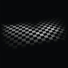 Checkered flag textile black perspective mesh