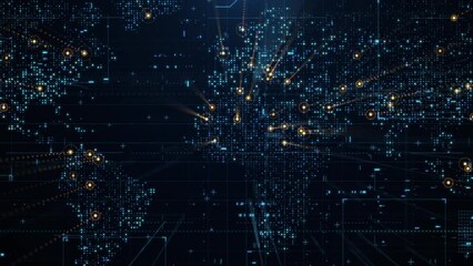 Earth map digital connection and social network. Global world communication data. Blockchain technology and database cryptocurrency concept. Business finance and crypto currency web 3.0 - Powered by Adobe