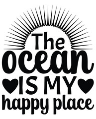 Fototapeta na wymiar The Ocean is my Happy Place eps