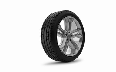 car wheel isolated on white background