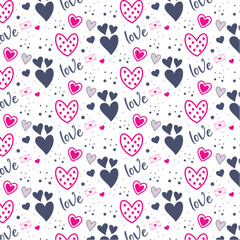 Fototapeta na wymiar seamless pattern with hearts and stars