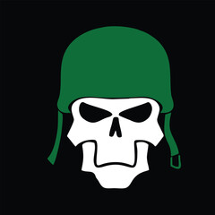 skull on black background